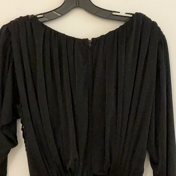 Cache Black Sequin Draped Dress Sz 8 - Picture 5 of 7